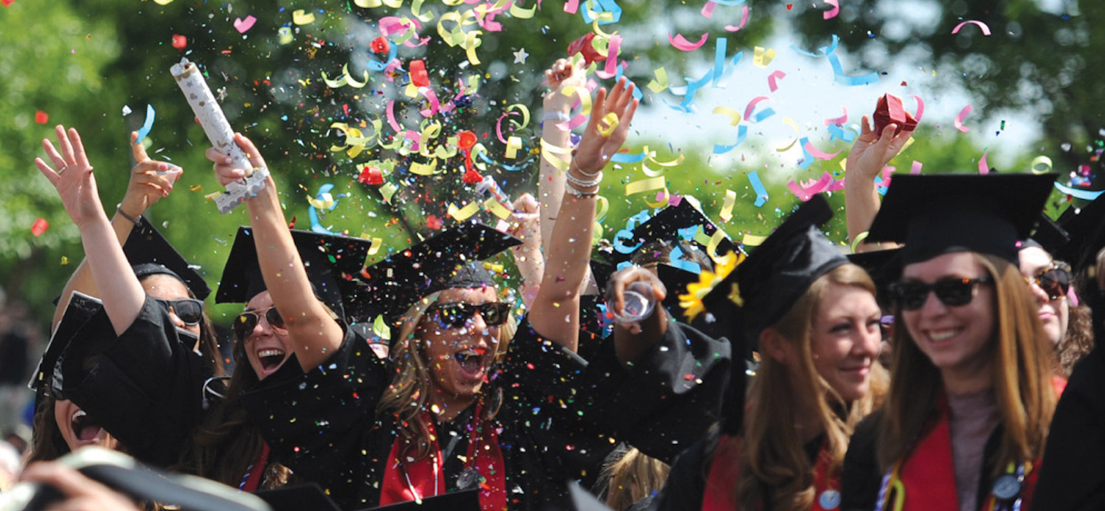 students celebrating at commencement